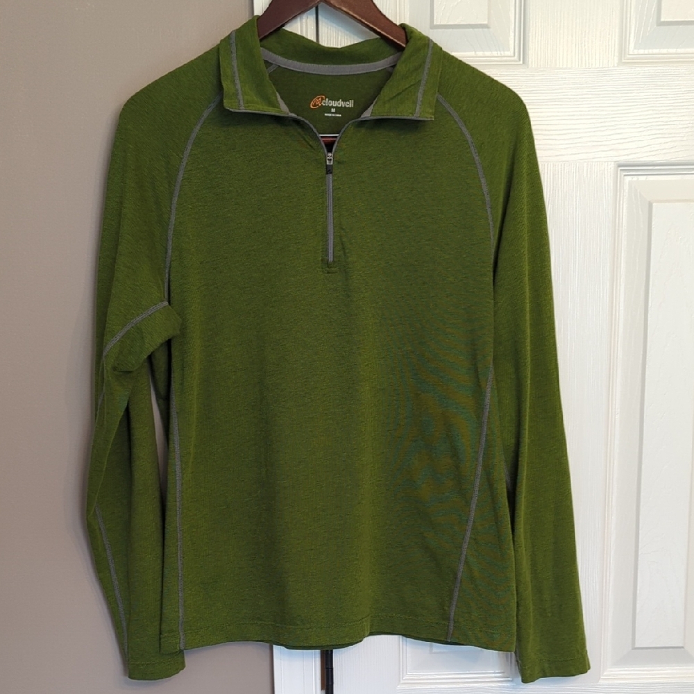 Men's Cloudveil Green Quarter-Zip Mockneck Baselayer